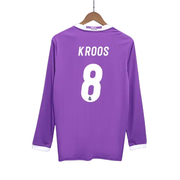 Vintage Men's Soccer Jersey Retro KROOS #8 Real Madrid Away Long Sleeve 2016