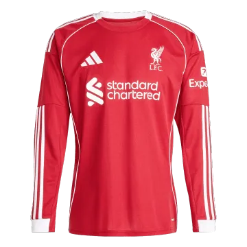 Liverpool Home Long Sleeve Soccer Jersey 2025/26