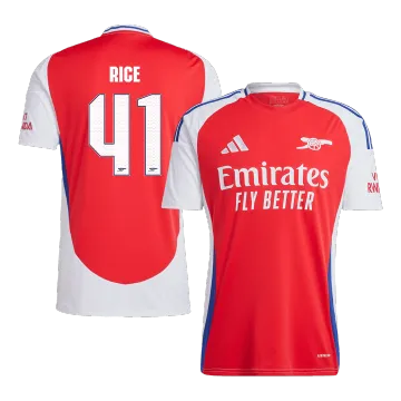 RICE #41 Arsenal Home Men's Soccer Jersey 2024/25 - UCL