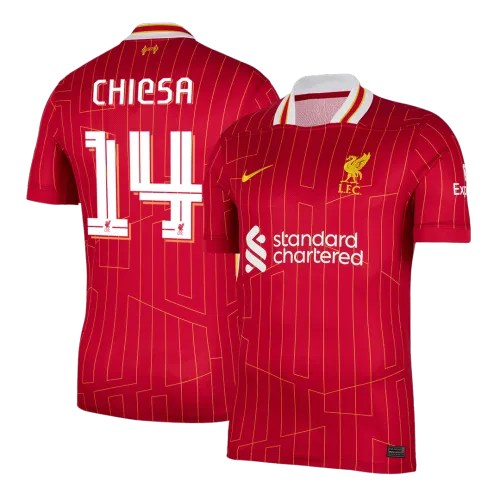 CHIESA #14 Maillot de football domicile de Liverpool 2024 (Ligue des champions)