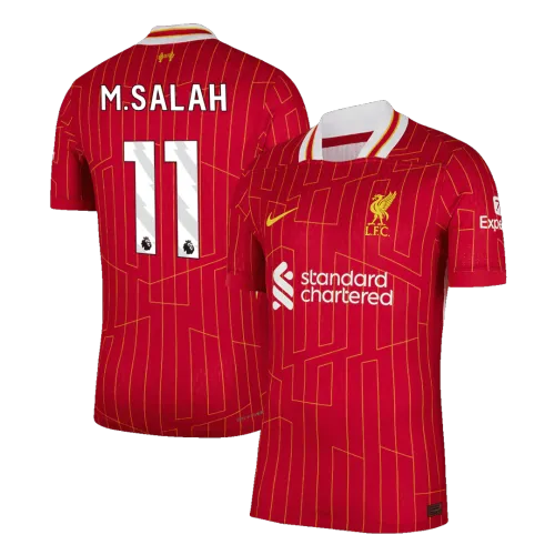 M.SALAH #11 Liverpool Home Authentic Men's Soccer Jersey 2024/25