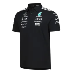 Mercedes AMG Petronas F1 2025 Team Polo Black - product photo Mercedes AMG Petronas F1 2025 Team Polo Black product image