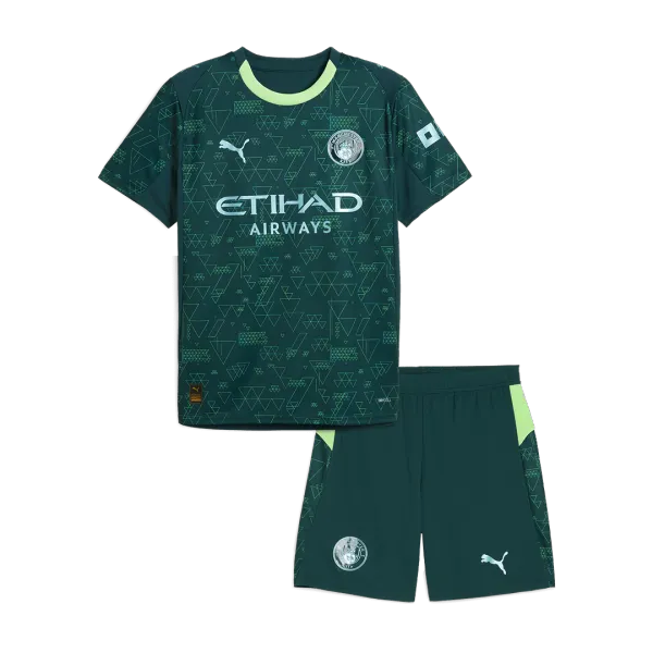 Manchester City-shirt voor kinderen seizoen 25/26 – A-kwaliteit – Detailweergave