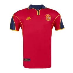 Vintage Soccer Jersey Retro Spain Home 2000 - product photo Vintage Men's Soccer Jersey Retro Spain Home 2000 front view, showing team crest.