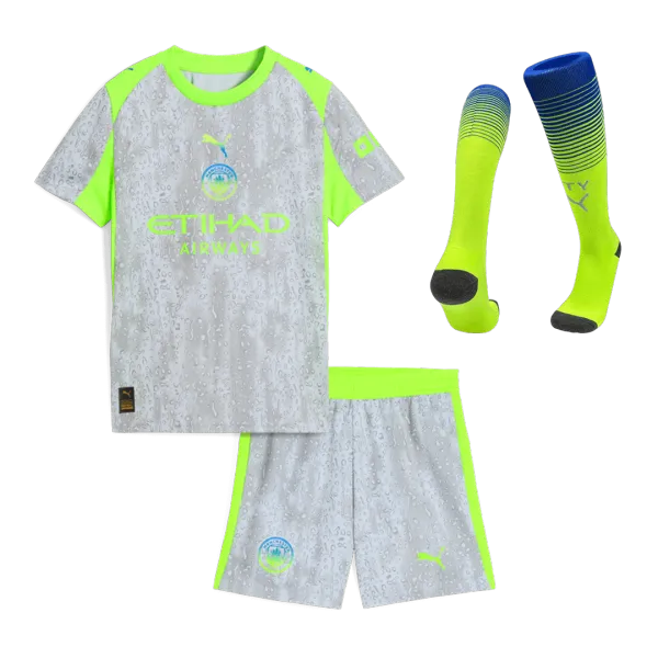 third Manchester City 25/26 youth kit - A-Grade Quality Detail View