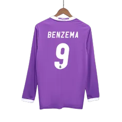 Vintage Soccer Jersey Retro BENZEMA #9 Real Madrid Away Long Sleeve 2016 - product photo Vintage Soccer Jersey Retro BENZEMA #9 Real Madrid Away Long Sleeve 2016 product image