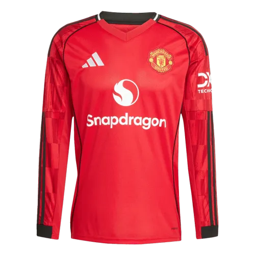 Manchester United Home Long Sleeve Soccer Jersey 2025/26