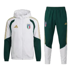 Italy Hoodie Tracksuit 2026 World Cup White - product photo Italy Hoodie Men's Tracksuit 2026 World Cup White, front view displaying crest.