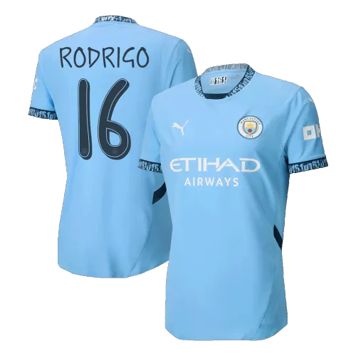 RODRIGO #16 Manchester City Home Authentic Men's Soccer Jersey 2024 - UCL