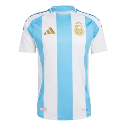 Argentina Home Premium Soccer Jersey 2024 - product photo Argentina Home Men's Soccer Jersey 2024 front view, iconic blue and white stripes with team crest.