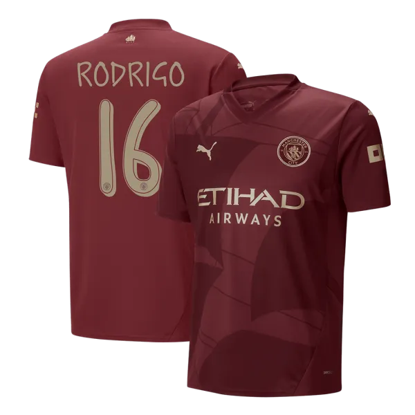 RODRIGO #16 Manchester City football jersey - A-Grade Quality Detail View