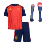 Espanha Home World Cup Kids Soccer Jerseys Full Kit 2026 Spain Home World Cup Kids Soccer Jerseys Full Kit 2026