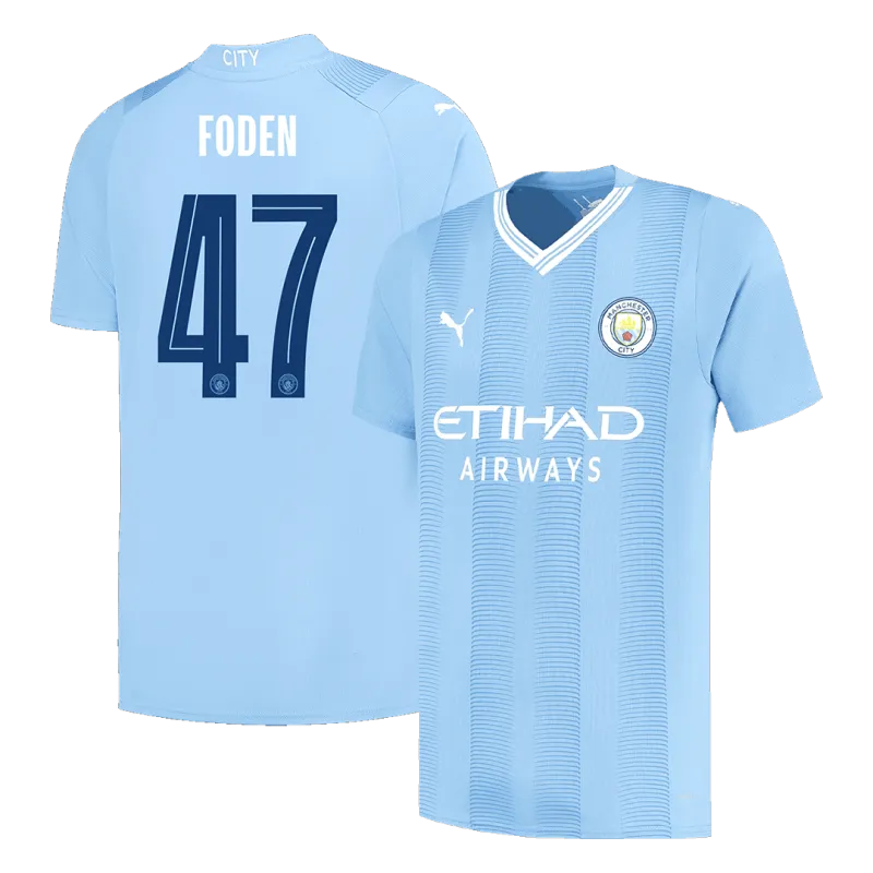 FODEN #47 Manchester City Home Soccer Jersey 2023/24 UCL