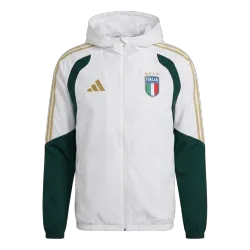 Italy Hoodie Jacket 2026 World Cup White - product photo White Italy Hoodie Men's Jacket front view, 2026 World Cup design with national crest.