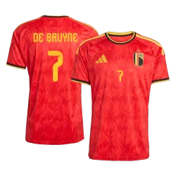 DE BRUYNE #7 Camisola de futebol doméstica da Bélgica Campeonato do Mundo de 2026 - foto do produto DE BRUYNE #7 Camisola de futebol masculina da Bélgica Desenho da frente do Campeonato do Mundo de 2026.