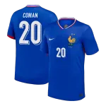 COMAN #20 Camisola de futebol doméstica da França 2024 COMAN #20 France Home Soccer Jersey 2024