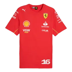 Charles Leclerc #16 Ferrari F1 Racing Team Shirt 2024 - product photo US23.99 - Charles Leclerc #16 Ferrari F1 Racing Team Shirt 2024