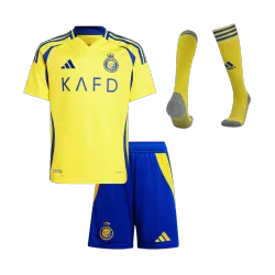 Al Nassr Home Kids Soccer Jerseys Full Kit 2024/25 - product photo Al Nassr Home Kids Soccer Jerseys Full Kit 2024/25 product image
