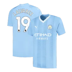 J.ALVAREZ #19 Manchester City Home Soccer Jersey 2023/24 - product photo US16.99 - J.ALVAREZ #19 Manchester City Home Soccer Jersey 2023/24
