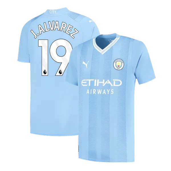 23/24 J.ALVAREZ #19 Manchester City jersey - A-Grade Quality Detail View
