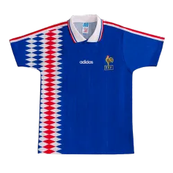 Vintage Soccer Jersey Retro France Home 1994 - product photo Vintage Men's Soccer Jersey Retro France Home 1994, classic blue front and crest detail.