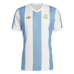 Argentina Soccer Jersey 2024 50th Anniversary - product photo Argentina Men's Soccer Jersey 2024 50th Anniversary front view, classic stripes, team crest.