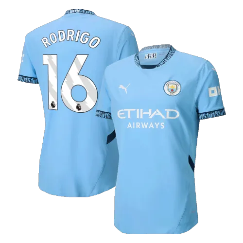 RODRIGO #16 Manchester City Home Authentic Soccer Jersey 2024