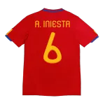 Vintage Soccer Jersey Retro A. INIESTA #6 Spain Home 2010 World Cup