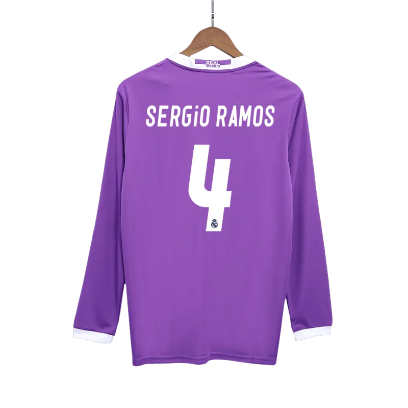 Vintage Soccer Jersey Retro SERGIO RAMOS #4 Real Madrid Away Long Sleeve 2016