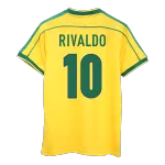 Camisola de Futebol Vintage Retro RIVALDO #10 Brazil Home 1998 World Cup Jersey de Futebol Vintage Retro RIVALDO #10 Brazil Home 1998 World Cup