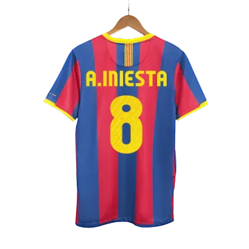 Maglia da calcio vintage Retro A.INIESTA #8 Barcelona Home 2010