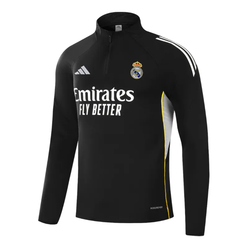 Real Madrid 1/4 Zip Tracksuit 2025/26 Kids Black