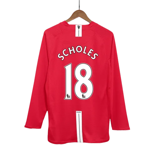 Vintage Soccer Jersey Retro SCHOLES #18 Manchester United Home Long Sleeve 2007