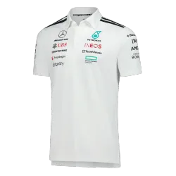 Mercedes AMG Petronas F1 2025 Team Polo White - product photo Mercedes AMG Petronas F1 2025 Team Polo White product image