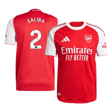 SALIBA #2 Arsenal Home Premium Soccer Jersey 2025/26