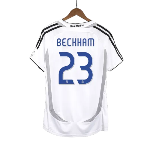 Camiseta Fútbol Vintage Retro BECKHAM #23 Real Madrid Home 2006