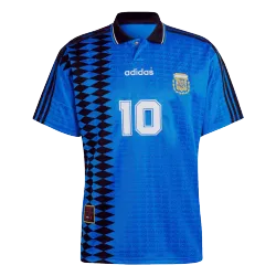 Vintage Soccer Jersey Retro #10 Argentina Away 1994 - product photo Vintage Herren Fußball Trikot Retro #10 Argentinien Away 1994, Front-Design mit Wappen.