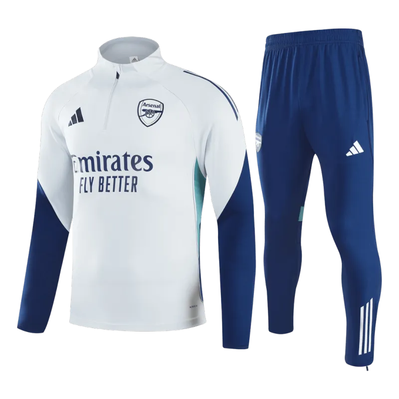 Arsenal 1/4 Zip Tracksuit 2025/26 Kids White