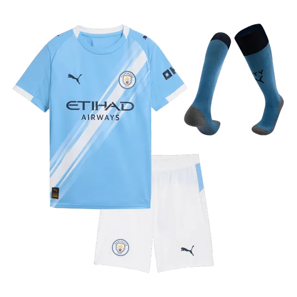 Manchester City home 25/26 youth kit - A-Grade Quality Detail View