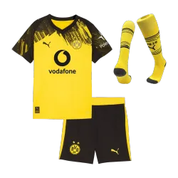 Borussia Dortmund Home Kids Soccer Jerseys Full Kit 2025/26 - product photo US19.99 - Borussia Dortmund Home Kids Soccer Jerseys Full Kit 2025/26