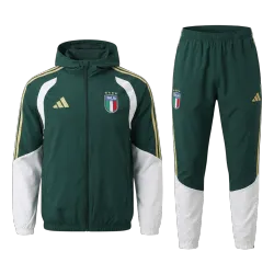 Italy Hoodie Tracksuit 2026 World Cup Green - product photo Italy Hoodie Men's Tracksuit 2026 World Cup Green front view with national crest.