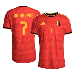 DE BRUYNE #7 Camisola da Bélgica versão jogador em casa para homem Campeonato do Mundo de 2026 vista frontal com o emblema nacional