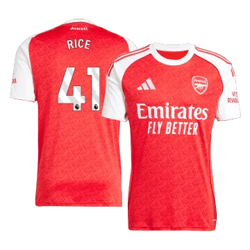 RICE #41 Arsenal Home Men's Soccer Jersey 2025/26