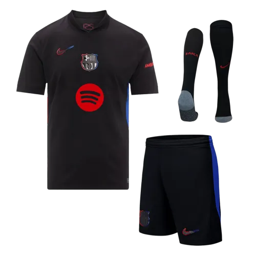 Barcelona Away Jerseys Full Kit 2024/25 Spotify Logo Without Text