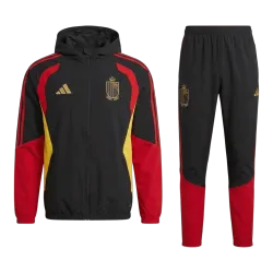 Belgium Hoodie Tracksuit 2026 World Cup Red&Black - product photo Belgium Hoodie Men's Tracksuit 2026 World Cup Red&Black front view showcasing team crest.