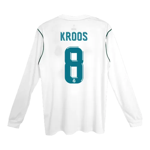 Vintage Men's Soccer Jersey Retro KROOS #8 Real Madrid Home Long Sleeve 2017