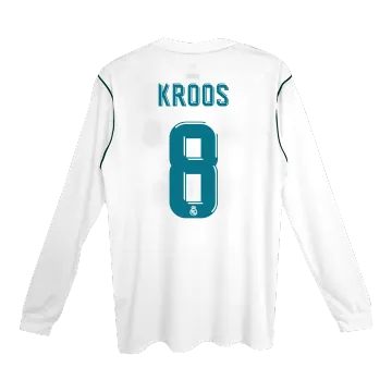 Vintage Men's Soccer Jersey Retro KROOS #8 Real Madrid Home Long Sleeve 2017