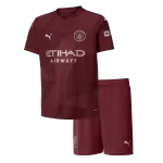 Manchester City Terza maglia da calcio per bambini in trasferta Kit 2024/25 Manchester City Third Away Kids Soccer Jerseys Kit 2024/25