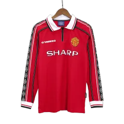 Immagine del prodotto: maglia da calcio vintage retrò del Manchester United, modello casalingo a maniche lunghe, stagione 1998/99