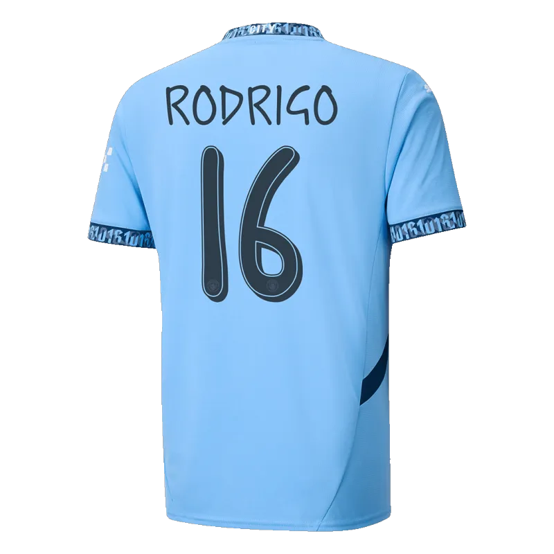 RODRIGO #16 Manchester City Home Soccer Jersey 2024/25 UCL